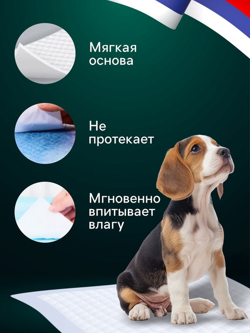 Цена за 2 шт. Впитывающие пелёнки для животных «ПИЖОН», 60×60 см, набор 5 шт., целлюлоза