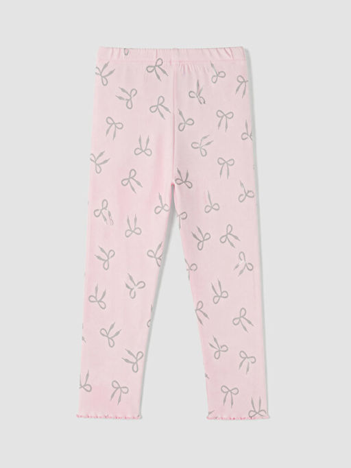 Bask?l? K?z ?ocuk Pijama Alt
