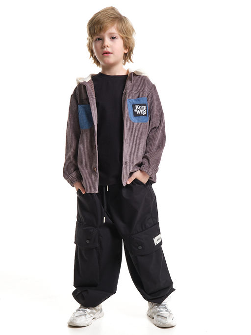 Рубашка вельветовая UD 8012 коричневый - Mini maxi фото 4