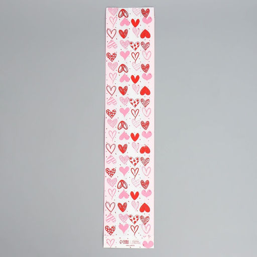 Цена за 50 шт. Пакет бумажный фасовочный, крафт, Сердечки 11?52?4.5 см без окна