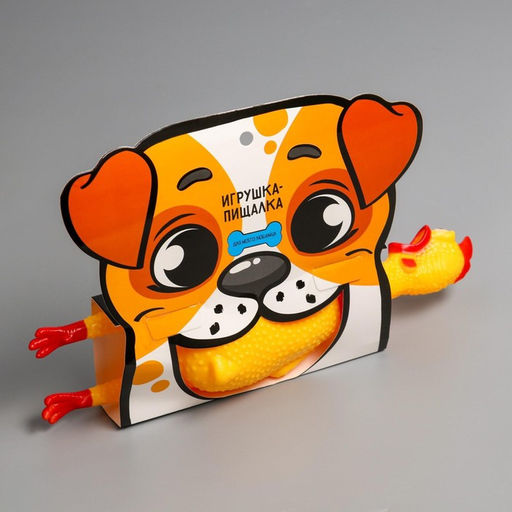 Игрушка пищалка Курица, 30 см, в пасти - Пушистое счастье фото 7