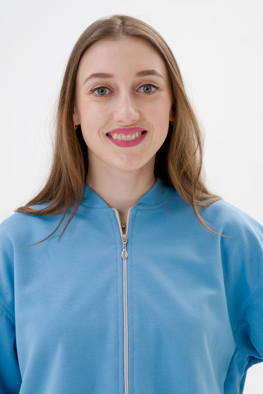 Бомбер из коттон фита небесный макси - Амадэль фото 11