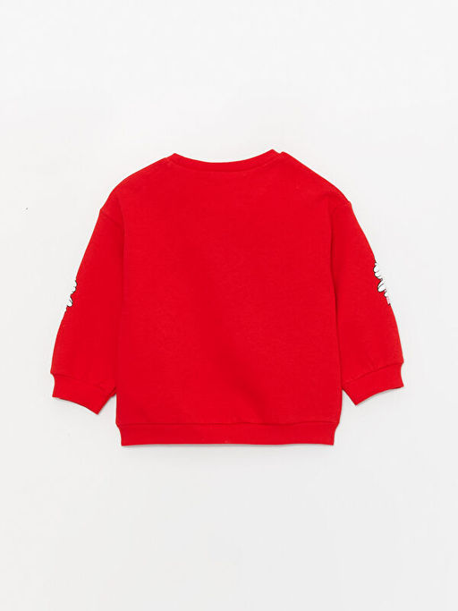 Bisiklet Yaka Uzun Kollu Minnie Mouse Bask?l? K?z Bebek Sweatshirt - Waikiki фото 3