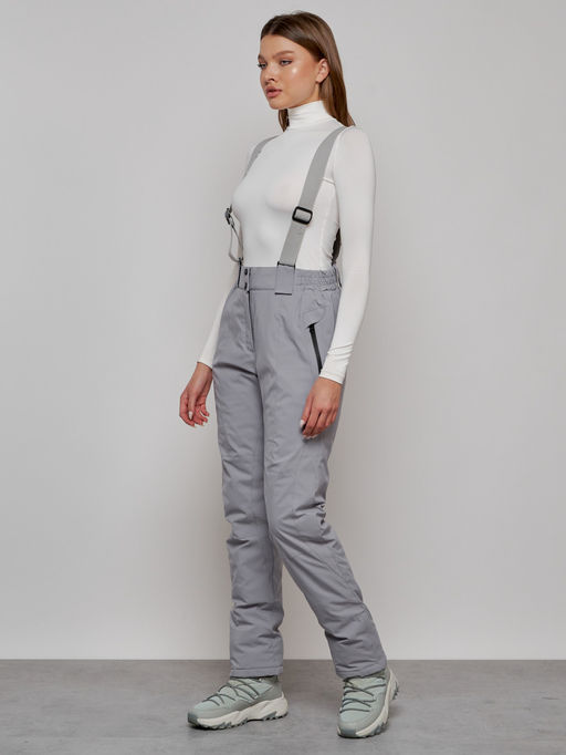 Полукомбинезон утепленный зимний горнолыжный светло-серого цвета