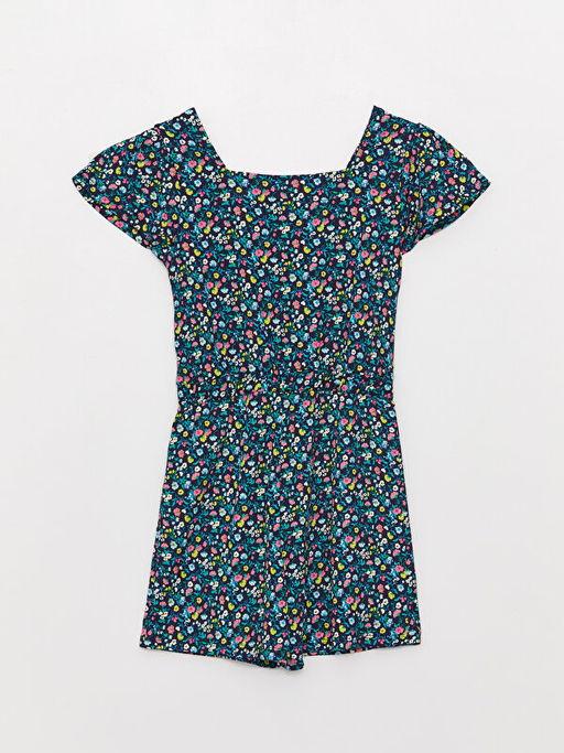 Kare Yaka Desenli K?sa Kollu K?z ?ocuk Tulum - Waikiki фото 2