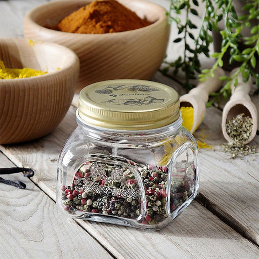 Банка стеклянная с винтовой крышкой "Хоммейд (Home Made)" 0,3л, 8х8х8см, металлическая крышка, Pasabahce (Россия)
