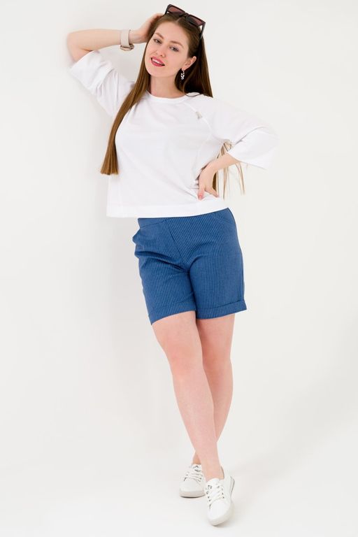 Шорты прямые с манжетами джинсовый - Odis фото 13