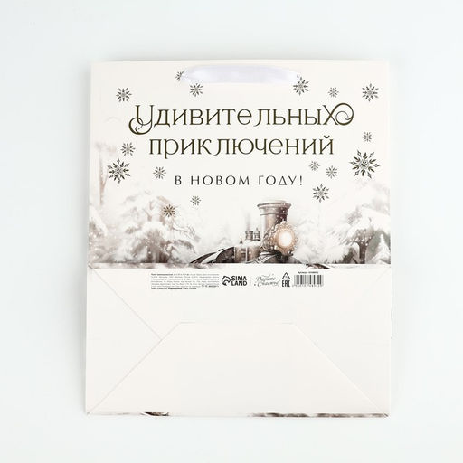 Пакет подарочный новогодний ламинированный «Приключений в новом году», тиснение, ML 23×27×11.5 см