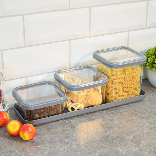 Набор для сыпучих 3шт Cubbo Scandi (0,4+0,6+0,9л) (серый) - Полимербыт фото 10