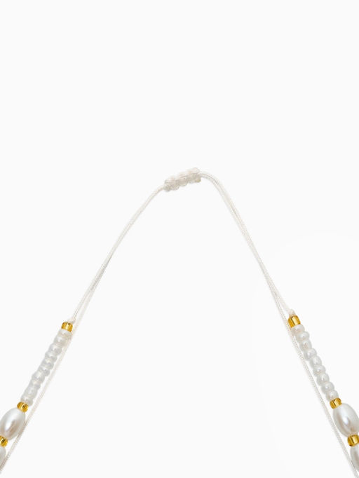 Чокер "Морской мир" ракушка, жемчуг, цвет белый в золоте