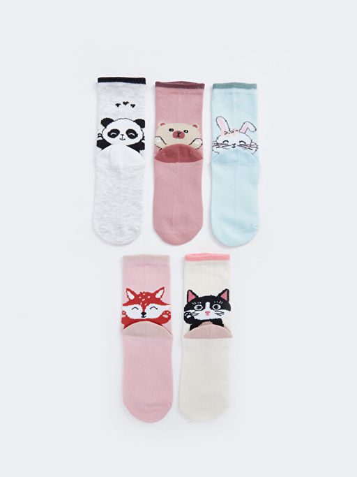 Desenli K?z ?ocuk Soket ?orap 5li
