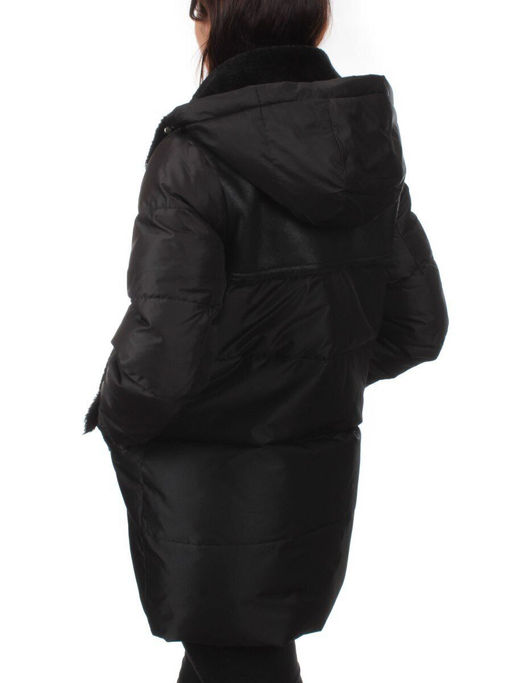 033 BLACK Куртка зимняя облегченная женская (холлоффайбер 150 гр., искусственная дубленка) - Fashion фото 2