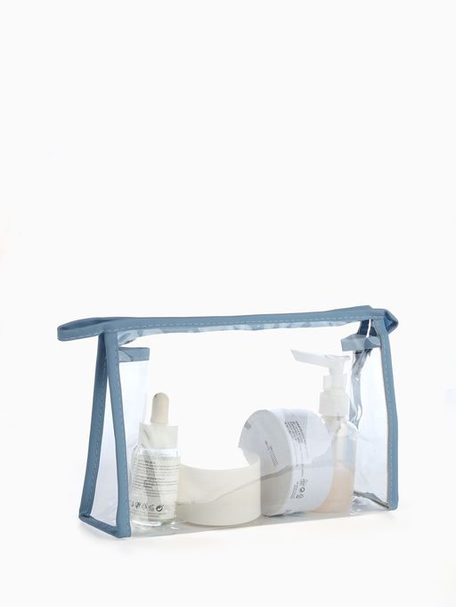 Набор простых косметичек на молниях 2 в 1, с рисунком, голубой