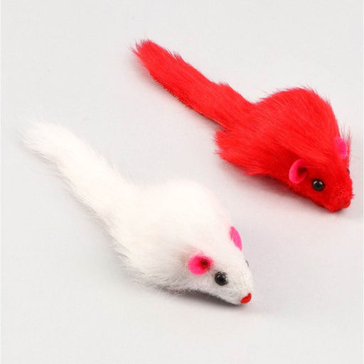 Цена за 40 шт. Мышь меховая однотонная 6,5 см, фасовка 40 шт, микс цветов - Пижон фото 6