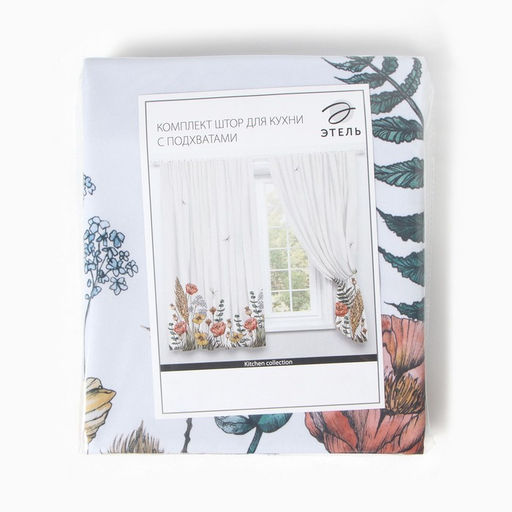 Комплект штор для кухни с подхватами Этель Kitchen collection, 145?180 см-2 шт., 100% п/э
