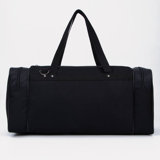 Сумка дорожная, 3 отдела на молниях, наружный карман, длинный ремень, чёрная