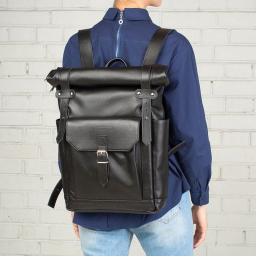 Рюкзак для ноутбука из кожи Eliot Black - Lakestone фото 6