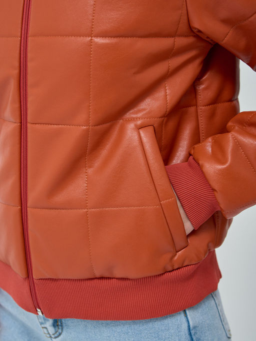 Бомбер стеганый из эко-кожи OD-652-2 - Tantino фото 9