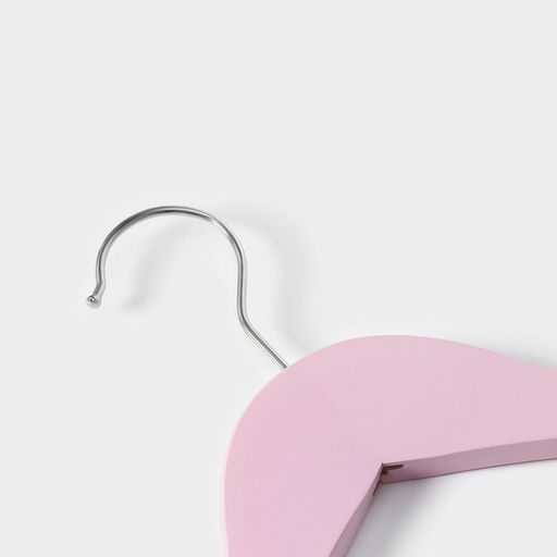 Плечики - вешалки LaDо́m Brillant, 44.5×23×1.2 см, 3 шт., деревянные, широкие плечики, розовые