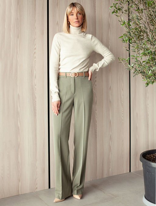 VILATTE / Брюки прямого кроя из поливискозы с эластаном  фото 7