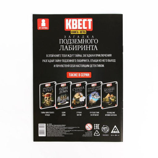 Цена за 2 шт. Книга квест - игра Загадка подземного лабиринта, 22 стр., 8+ - Буква-ленд фото 5