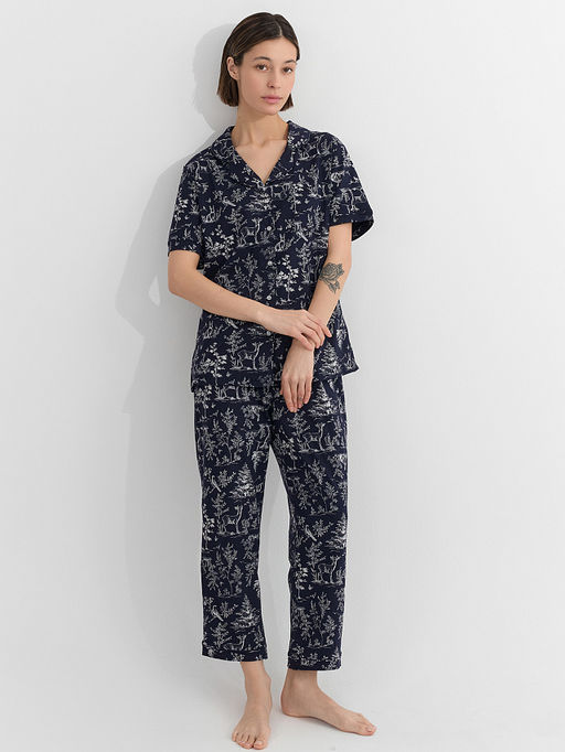 Комплект домашний женский синий с узором - Mark formelle фото 4