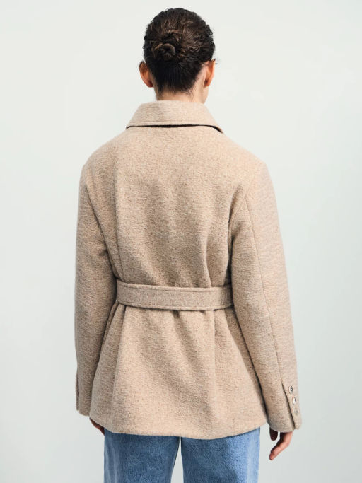 Куртка-рубашка из ткани с ворсом на поясе / Zarina  фото 6