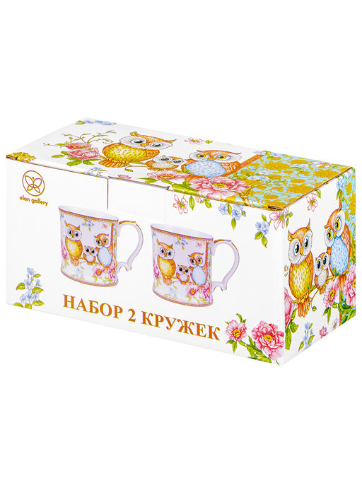 Набор 2 кружек 380 мл 12,3*9*9 см Совушки NEW BONE CHINA, фарфор - Elan gallery фото 8