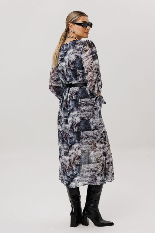 Платье ANELLI 1733 леопардовый серый  фото 2