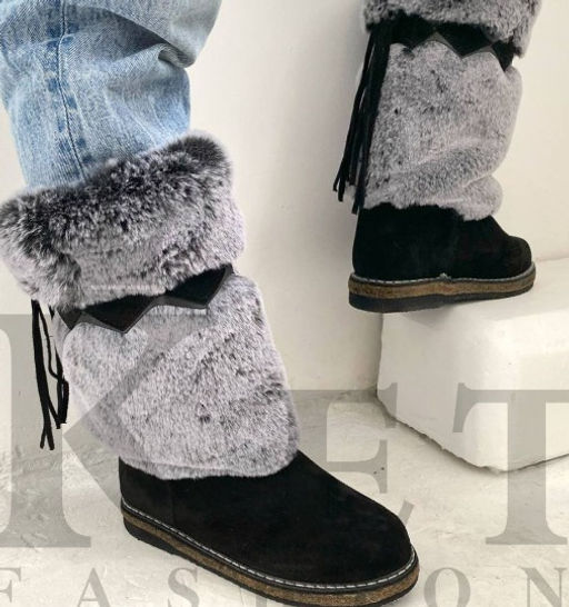 Сапоги унты , натуральная замша, натуральная овчина,Заяц, войлочная подошва