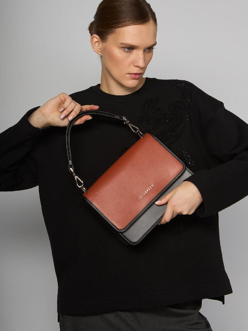 Сумка ELEGANZZA Z164-0503 grey/terracotta/black  фото 6