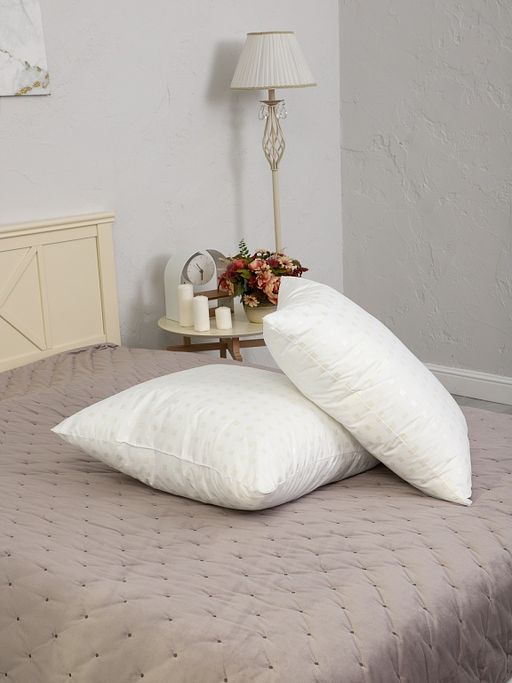 Подушка Лебяжий пух чехол тик х/б 2х камерная 70х70 - Амавес-текстиль фото 3