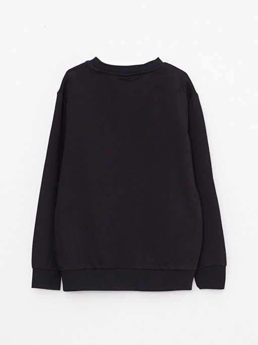 Bisiklet Yaka Bask?l? Uzun Kollu Erkek ?ocuk Sweatshirt - Waikiki фото 2