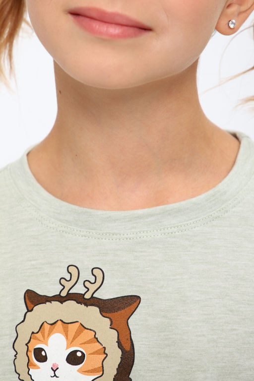 Пижама для девочки ПД-019-073 Кот Новый год