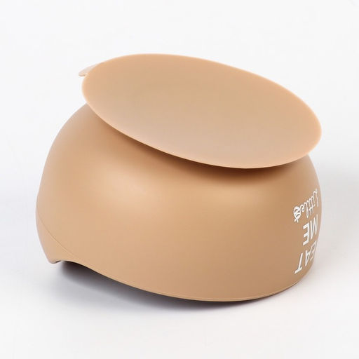 Тарелка детская на присоске и столовые приборы, M&B, силикон, бежевый