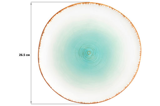 Тарелка обеденная 26,5*26,5*2,5 см Кантри бирюзовая - Elan gallery фото 3