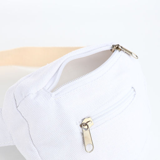 Сумка детская поясная на молнии, наружный карман, белая