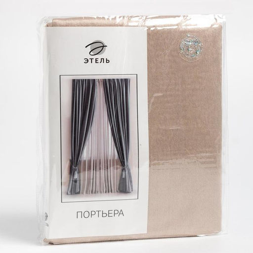 Штора портьерная «Этель. Классика», золотая, 250×265 см