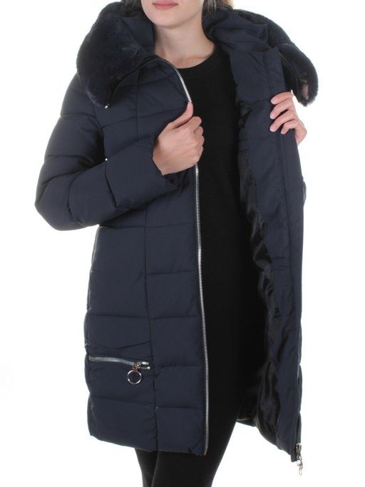 216 DK. BLUE Пальто женское зимнее Wisbeer