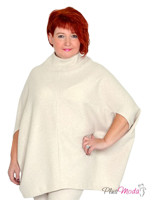 Туника-пончо Модель №1430 размеры 44-84 - Plusmoda фото 2
