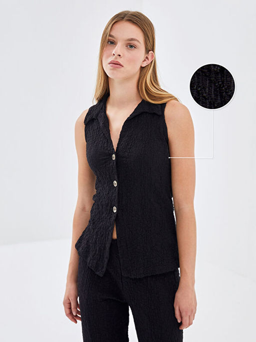 G?mlek Yaka Dokulu Kad?n Bluz