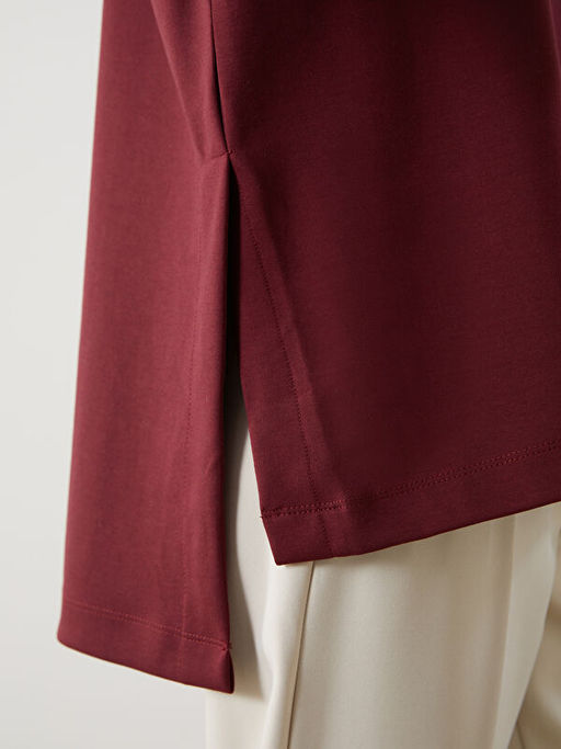 Dik Yaka Oversize Kad?n Sweatshirt Tunik