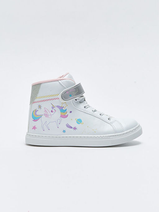 Deri G?r?n?ml? Ba?c?k ve C?rt C?rtl? Bilek Boy K?z ?ocuk Spor Ayakkab? - Waikiki фото 2