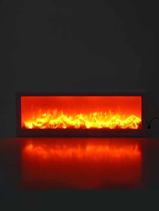 Камин электрический светодиодный, белый 60х10х21 см, (3хС, usb)