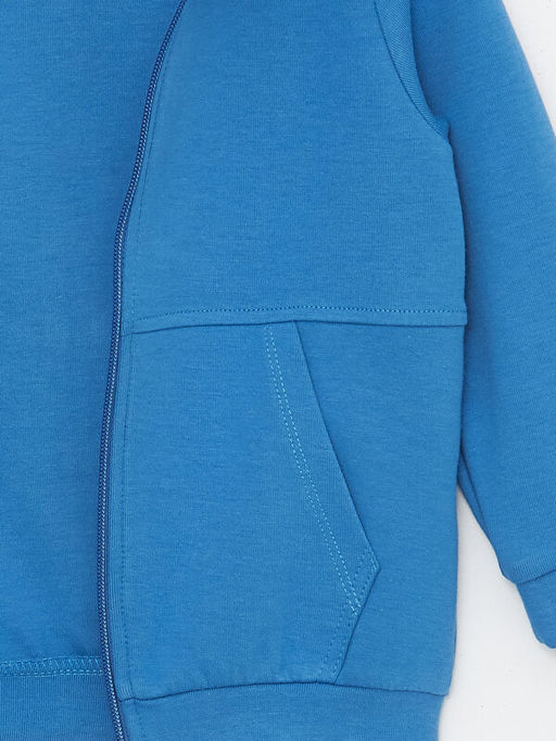 Kap??onlu Uzun Kollu Erkek Bebek Fermuarl? Sweatshirt - Waikiki фото 3