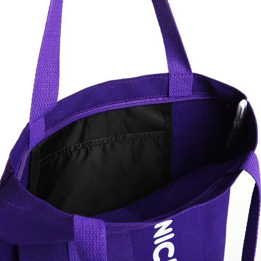 Сумка-шопер на молнии, из текстиля, цвет сиреневый - Simaland фото 3