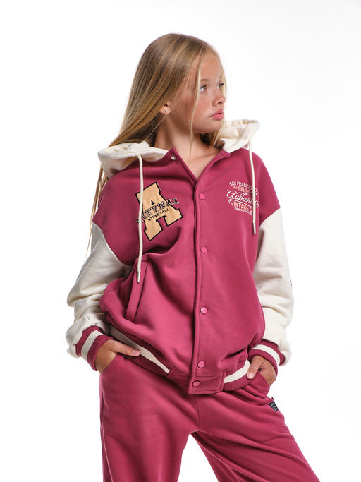 Толстовка с капюшоном с принтом 33-7647 красный - Mini maxi фото 2