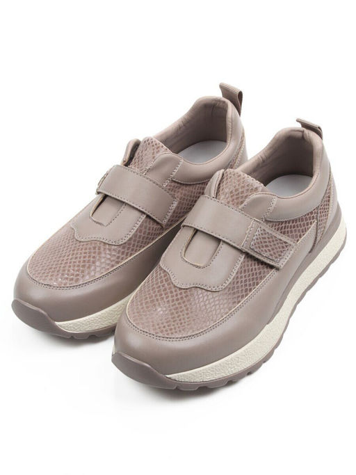 03-A238-5 DK. BEIGE Кроссовки женские (натуральная кожа)