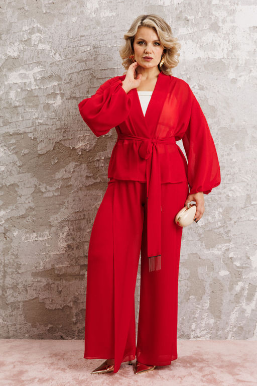 Костюм Anastasia 1063.1 рубиновый красный фото 7