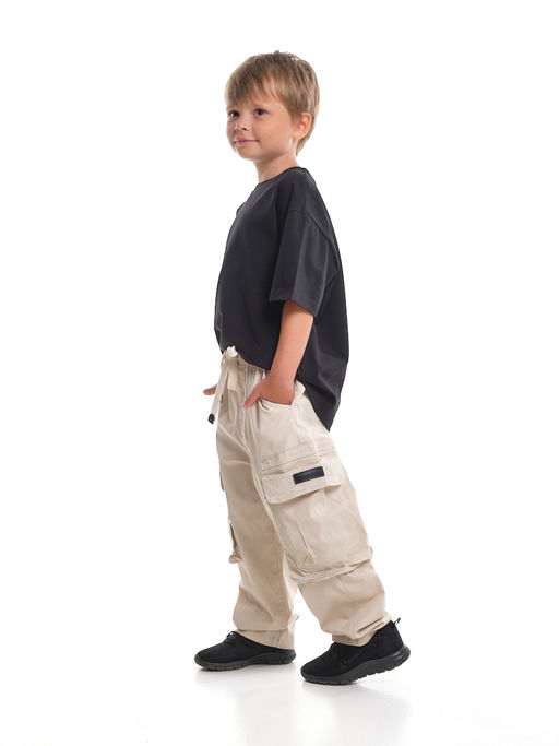 Брюки карго для мальчика 33-72073 бежевый - Mini maxi фото 9